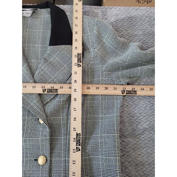 Lindsey Scott Womens Size 14 Plaid Blazer & Black Skirt Suit Set Vintage USA - Picture 4 of 13
